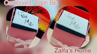 How to make cute Trash bin from cardboard || Waste material Craft Ideas