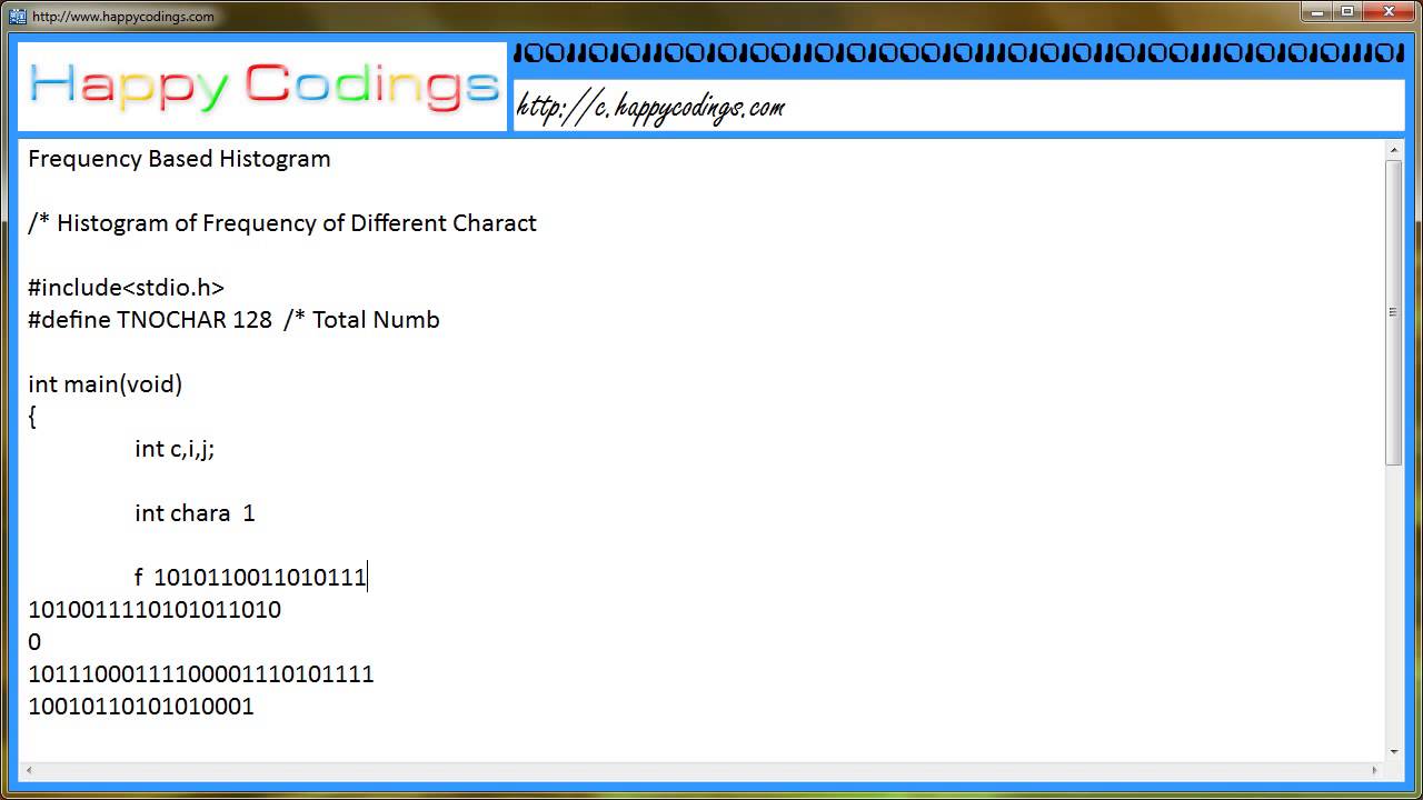 c histogram language Frequency C Example YouTube Based Histogram Code c histogram language Frequency C Example YouTube Based Histogram Code