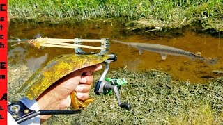 FISHING SLING-SHOT Mini ARROWS diy BOWFISHING KIT! 