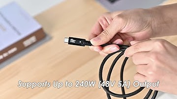 USB4 240W USB-C to USB-C Cable with LED Charging Indicator - Fast Charging & 8K Video Support