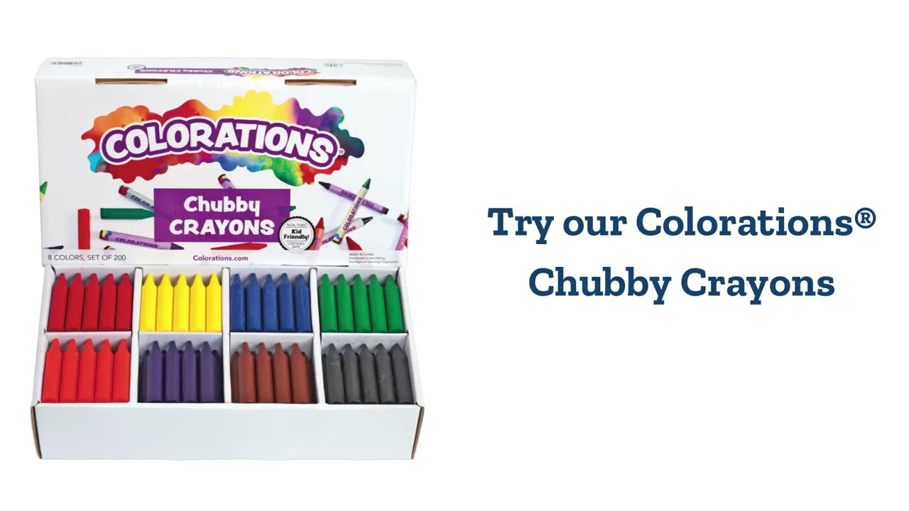 Colorations Chubby Crayons for Kids Set of 200 Rainbow Crayons