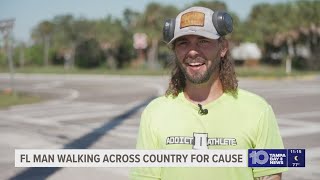 Florida man 'walking across America' to promote mental health awareness