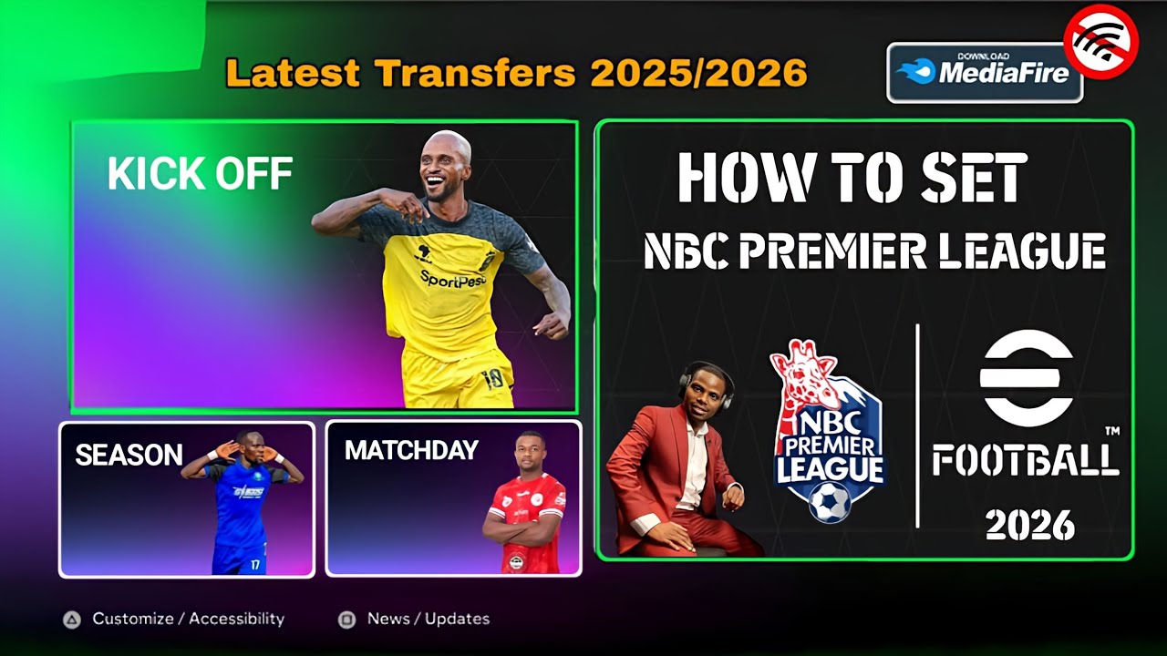 JINSI YA KUSETI eFOOTBALL PES2026 MOD NBC PREMIER LEAGUE PPSSPPP OFFLINE AFRICAN LEAGUE V3 
