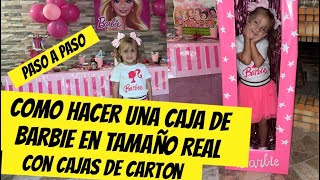 Como hacer una caja de barbie en tamaño real con cajas de cartón para fotos