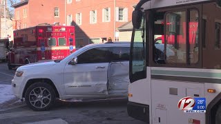 Crash involving RIPTA bus, SUV sends 13 to hospital