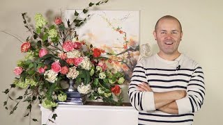 Beautiful Silk Flower Arrangement  (silk floral bouquet DIY )