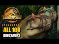 All 106 dinosaurs  jurassic world evolution 2 4k 60fps