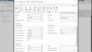 Vendor Card Overview