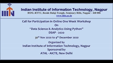 Data Science & Analytics Using Python (DSAP - 2020) Day 2 Session 3 & 4 Video