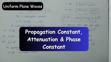 Propagation Constant, Attenuation Constant & Phase Constant for Plane Waves
