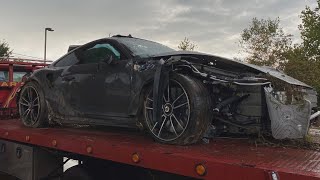 Photos | Wrecked car of Myles Garrett towed away from crash scene as he's taken to the hospital