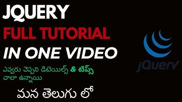 jQuery Full Tutorial in Telugu | Complete jQuery Guide in Telugu #weekendcodingintelugu