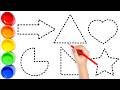 2D Shapes for Kids | Learn New Shapes | Rhymes Collection | Dotted Line Writing Practice| Kids Video
