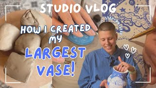 How I Created My Largest Vase StepbyStep | Studio Vlog ~ Ceramic Art ~ Pottery Techniques