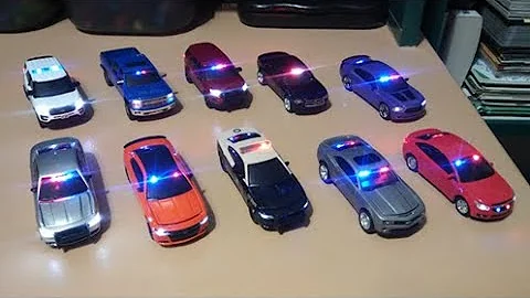Greenlight 1/64 scale police cars with LED lights!!
