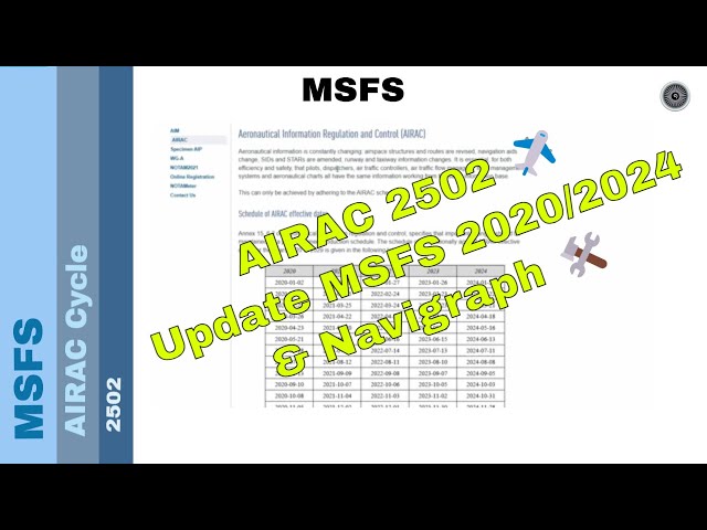 AIRAC Cycle 2502: Update MSFS 2020/2024 & Navigraph Tutorial ✈️