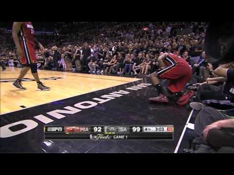 Heat - Spurs 95-110: LeBron leaves game cramping & final minutes | game 1 | 2014 NBA finals