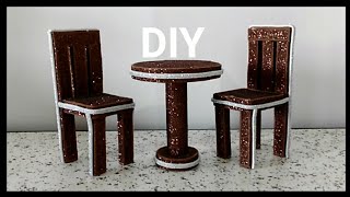 عمل يدوي من الكرتون و الفوم / طاولة و كراسي من الكرتون/ DIYTable & Chair / Arts And Crafts