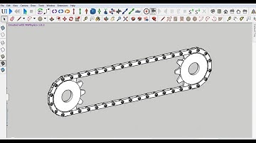 Chain and Sprocket Design Assembly and Motion Animation in SketchUp MsPhysics