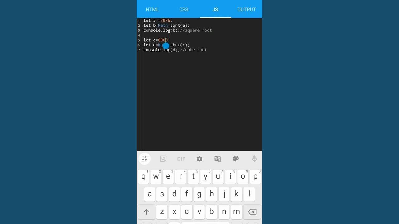 square root and cube root in javascript #javascript #youtubeshorts # ...