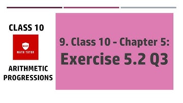 9. Arithmetic Progression class 10  Exercise 1.2 Question 3|SSLC arithmetic Progression exercise 1.2