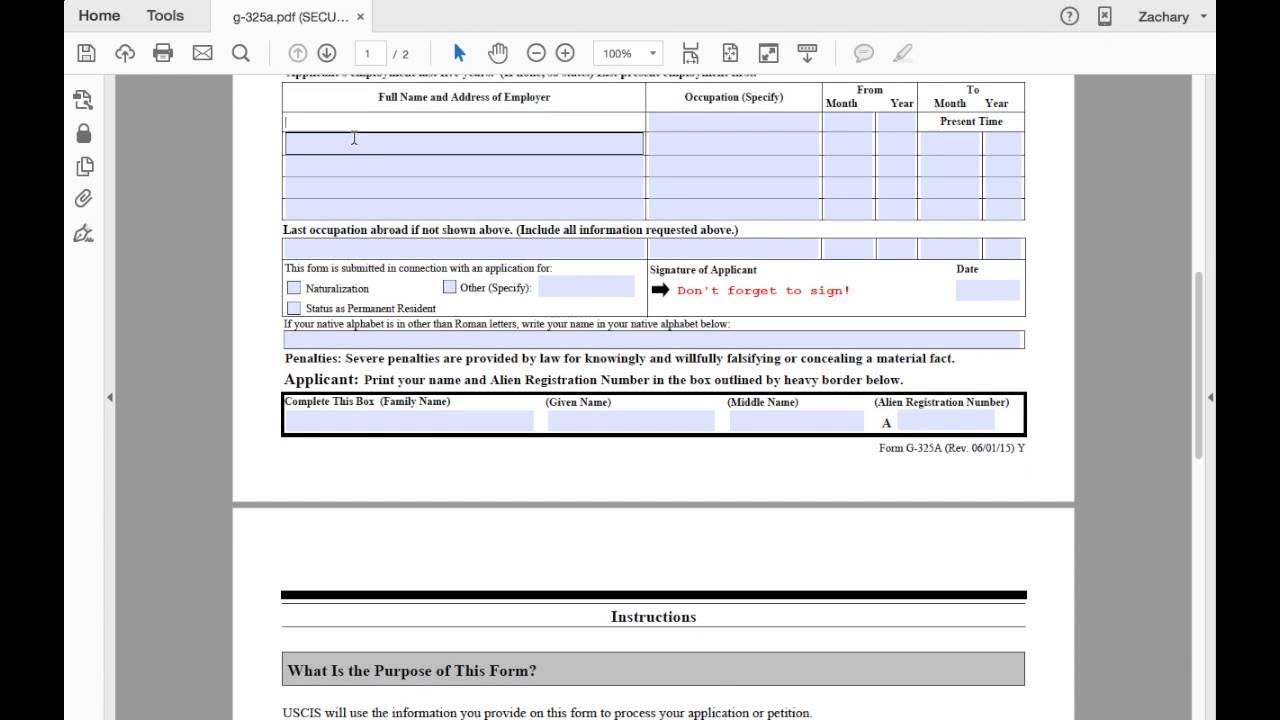 G325A Biographic Information Page (Petitioner) K1 Visa YouTube