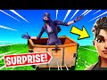 Trolling By *JUMPING OUT OF BINS* In Fortnite!