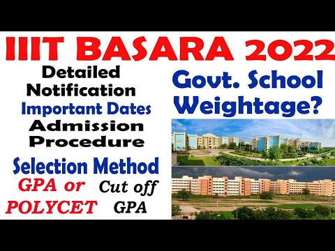 RGUKT Basar Detailed Notification of UG Admissions 2022 | IIIT BASARA 2022