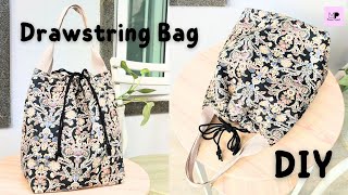 DIY Drawstring Tote Bag Tutorial | Drawstring Lunch Bag Tutorial