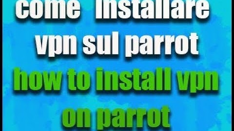 Come installare il vpn sul parrot How to install  vpn on parrot