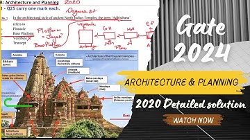 GATE Architecture & Planning 2024| GATE Ar 2020 question paper solution in detail part_B