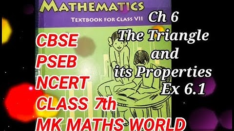 Class 7th Maths solutions Ch 6 The Triangle and it