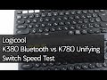 Logicool K380 Bluetooth vs K780 Unifying : Switch Speed Test