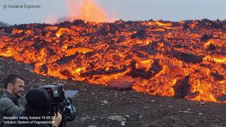 Lava expansion in Meradalir valley, Iceland. Historical footage (enhanced). 10.08.22 4K