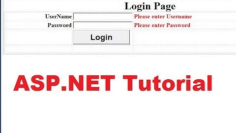ASP.NET Tutorial 6- Create a Login website - Login page & Validating User and Password in database