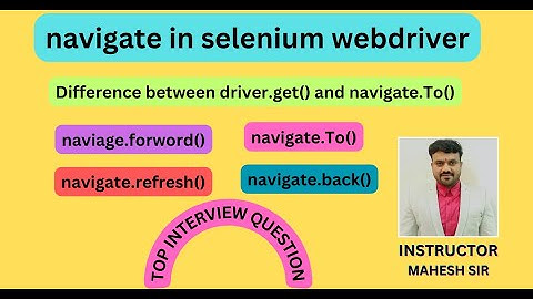 navigate in selenium webdriver |navigate.To() |navigate.refresh()|navigate.forword()|navigate.back()