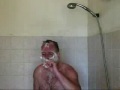 Drunk guy singing in shower while smoking