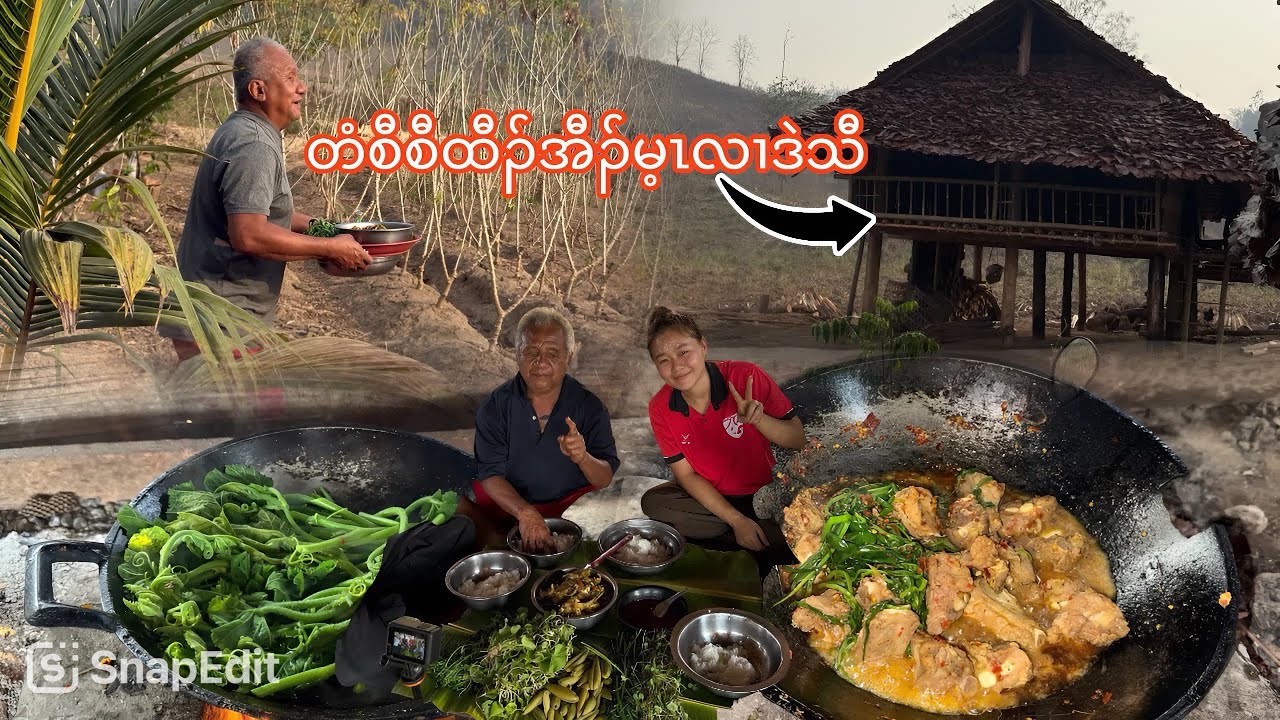 20/2/26 Pork ribs cook by me and Ti Klaw Di eats at newly tent 🏕️🍃