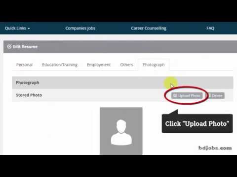 How To Upload "Photo" In Your Resume