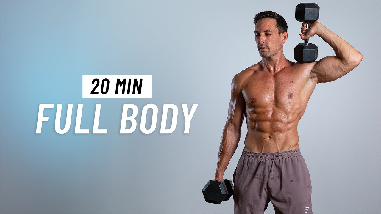 20 Min Full Body Dumbbell Workout At Home - Build Muscle - YouTube