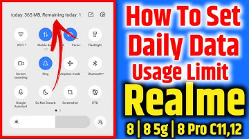 how to set daily data usage limit on realme 8, 8 5g, 8 pro, c11,12,15 | show data usage | realme
