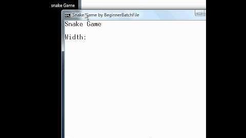 Snake Game in Batch