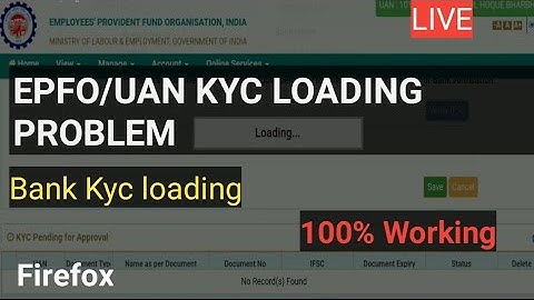 Pf kyc loading problem | Erore Epfo kyc 2021 loading 100% Work and solved.