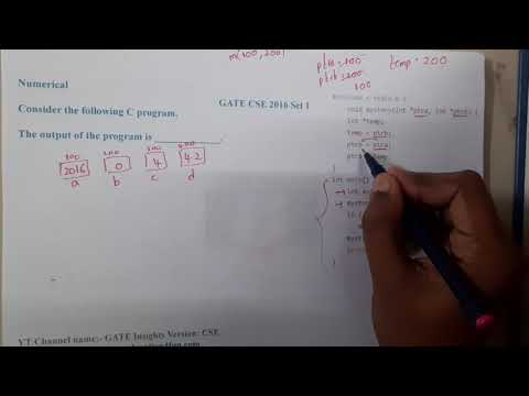 GATE CSE 2016 SET 1 Q || C PROGRAMMING  ||Data Structure || GATE Insights Version: CSE