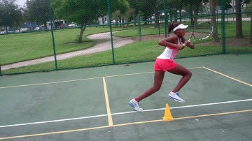 Cori Coco Gauff is making her footwork more coordinated in this short cone wide cone drill