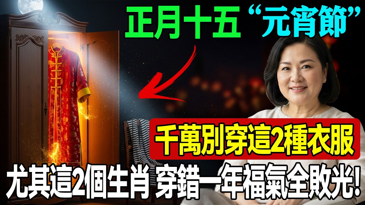 正月十五「元宵節」，這2種顏色的衣服 趕緊找出來穿！穿對了「天官賜福」，貴人擋都擋不住！尤其是屬馬、鼠的朋友，千萬別穿黑！#元宵節風水 #天官賜福 #穿衣禁忌