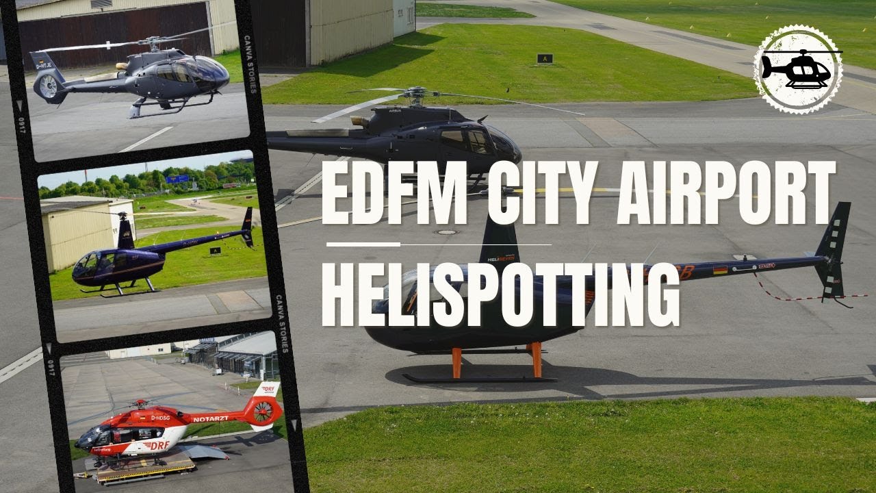 HELIACTION am City Airport Mannheim mit Christoph 53, H130, Heliseven und R44