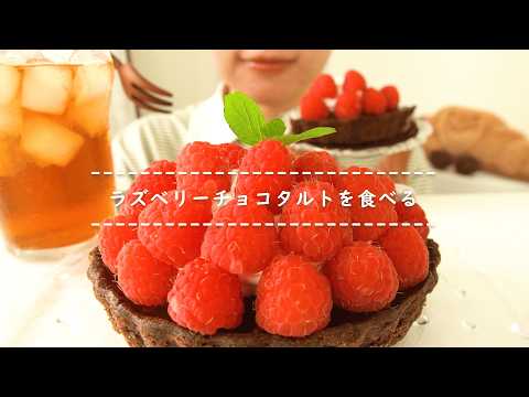 【咀嚼音】ラズベリーチョコタルトを食べる【Eating Sounds/ASMR/Mukbang】