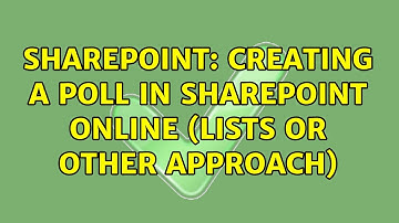 Sharepoint: Creating a poll in Sharepoint Online (lists or other approach) (2 Solutions!!)