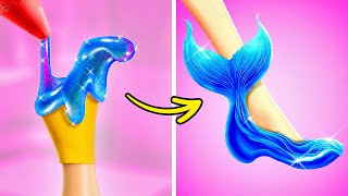 DIY Hacks How To Be a Mermaid ‍♂️ ‍♀️ DIY Mermaid Crafts and Tails For Dolls